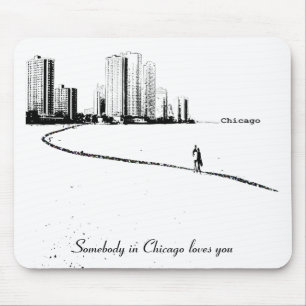 Tapis De Souris Quelqu'un Chicago vous aime Mousepad