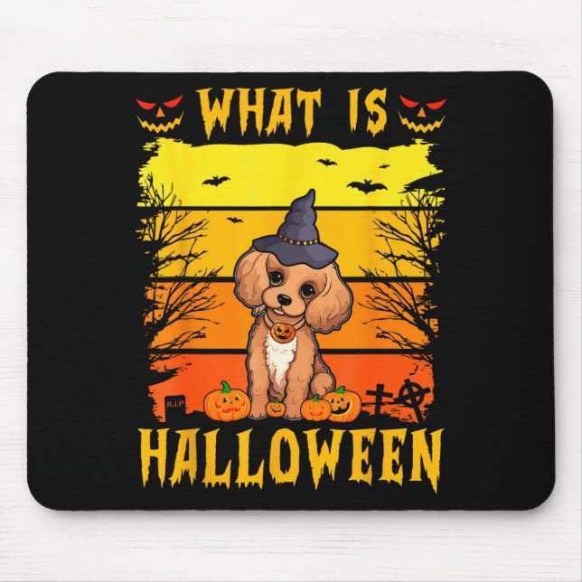 Tapis De Souris Qu'est-ce que le chiot d'Halloween  (Devant)