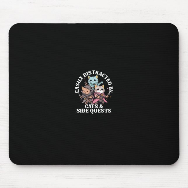 Tapis De Souris Quest Latéral Chats Distraits Table Top Drôle Homm (Devant)