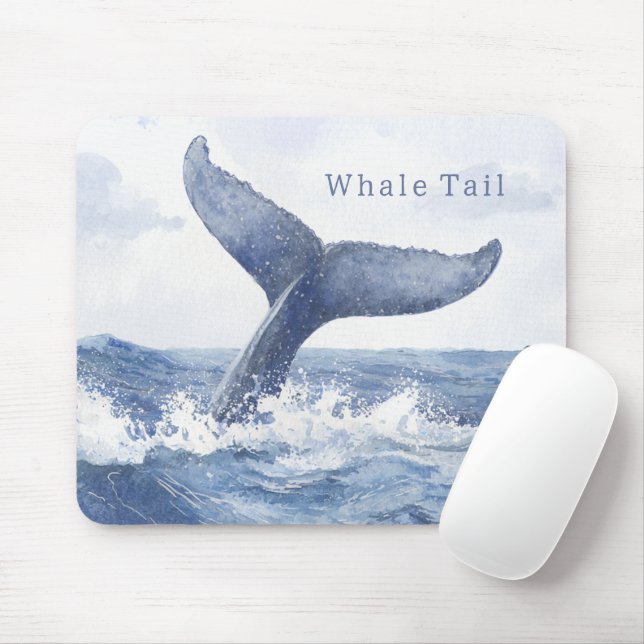 Tapis De Souris Queue de baleine de l'océan bleu (Avec souris)
