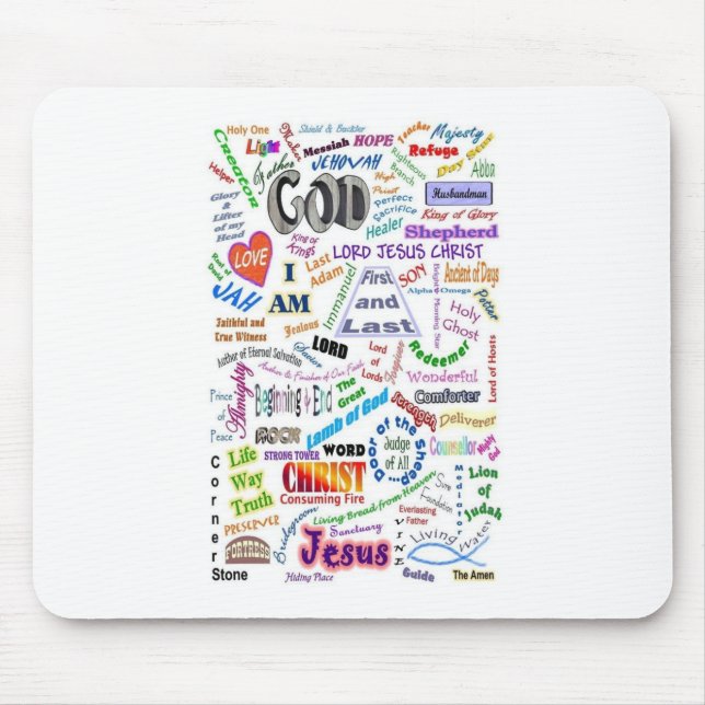 Tapis De Souris Qui il est… des noms de Dieu (Devant)