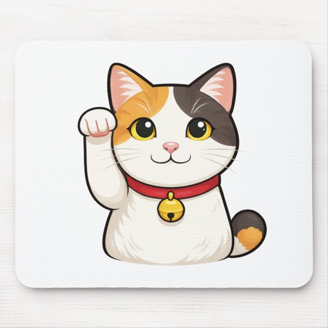 Tapis De Souris Quiet Icons – Lucky Cat (Devant)
