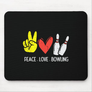 Tapis De Souris Quilles Paix Amour Bowling Hommes Femmes Enfants T