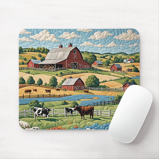 Tapis De Souris Quilt de ferme (Avec souris)