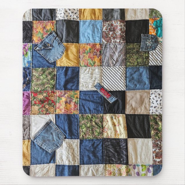 Tapis De Souris Quilt de poche Denim (Devant)