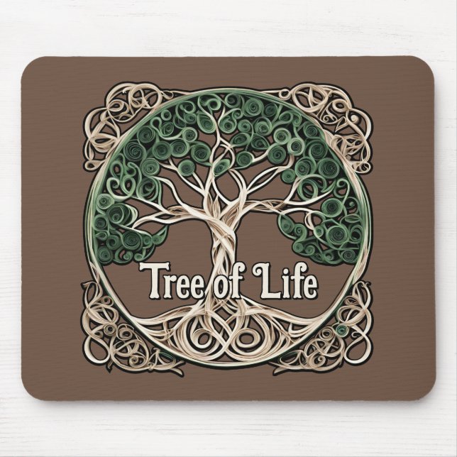 Tapis De Souris Quitter l'arbre de vie du papier (Devant)