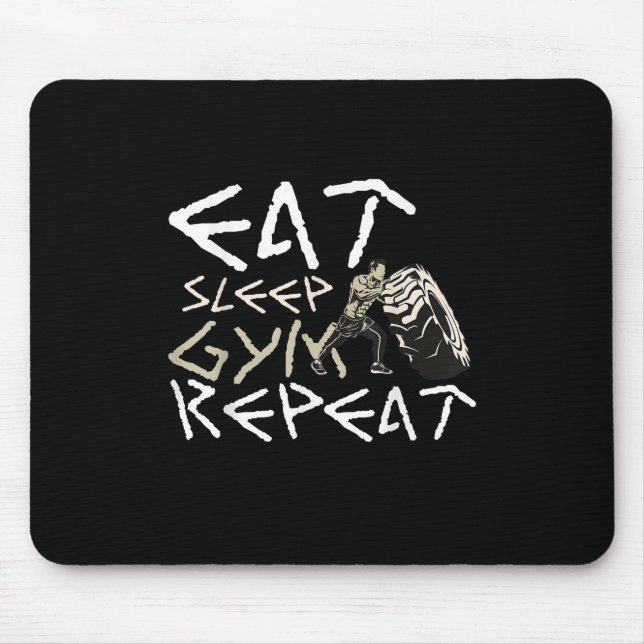 Tapis De Souris Quota Eat Sleep Gym Repeat Funny (Devant)