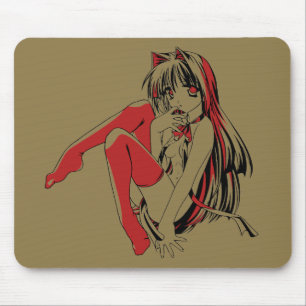 Tapis De Souris R & B Manga, Neko Catgirl Furry Loli Anime