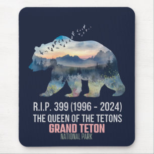 Tapis De Souris R.I.P. 399 (1996-2024) Reine de l'ours des Tétons