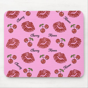 Tapis De Souris RAB Rockabilly Baisers de Cerise sur Rose