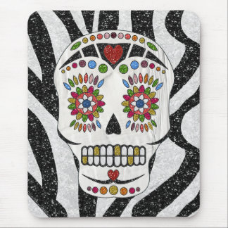 Tapis De Souris RAB Rockabilly Sugar Skull on Zebra