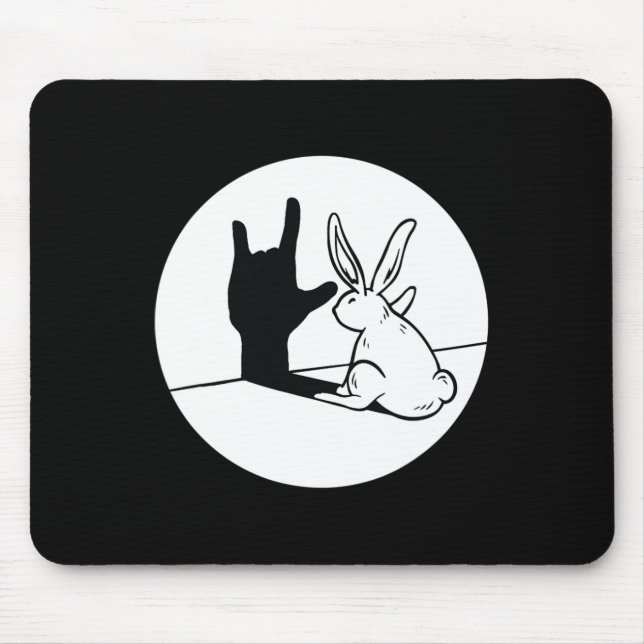 Tapis De Souris Rabbit Asl Gésture main Sourde Acteurs de perte d' (Devant)
