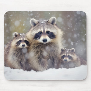 Tapis De Souris Raccoon Animal Famille errant Nature