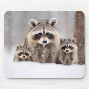 Tapis De Souris Raccoon Animal Famille errant Nature