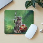 Tapis De Souris Raccoon dans l'espace Viking Shield épée mignonne<br><div class="desc">Cette conception a été créée par art numérique. Elle peut être personnalisée en cliquant sur le bouton personnaliser et en modifiant la couleur, en ajoutant un nom, des initiales ou vos mots préférés. Contactez-moi à l'adresse colorflowcreations@gmail.com si vous souhaitez que ce design soit disponible sur un autre produit. Achetez ma...</div>