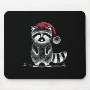 Tapis De Souris Raccoon de Noël Santa Hat Trash Panda Raccoon Lo