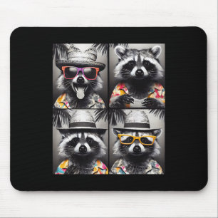 Tapis De Souris Raccoon drôle avec Sungles Photobooooooooooth Vaca