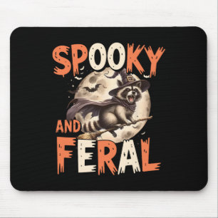 Tapis De Souris Raccoon éffrayant Et Feral Halloween Drôle Hallowe