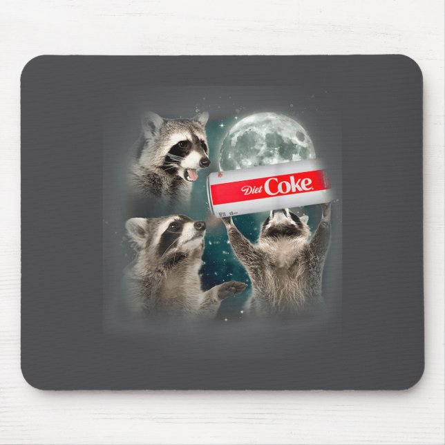 Tapis De Souris Raccoon Meme 3 Racoons Howling At Moon Funny Weird (Devant)