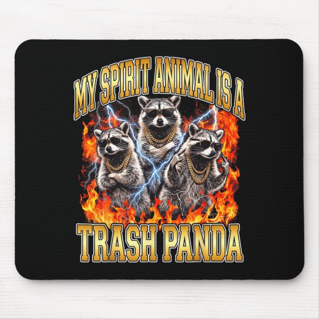 Tapis De Souris Raccoon My Srit Animal Is A Trash Panda Funny Boot (Devant)