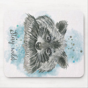 Tapis De Souris Raccoon Stay Wild   Cadeau pour enfants