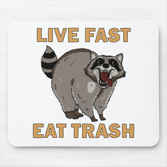Tapis De Souris Raccoon - Trash à manger rapidement (Devant)