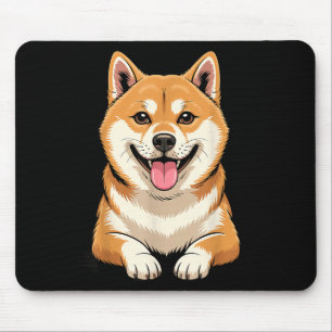 Tapis De Souris Race de chiots mignons artistique shiba japonais b