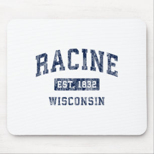 Tapis De Souris Racine Wisconsin Wi Vintage Établie Premium Tr