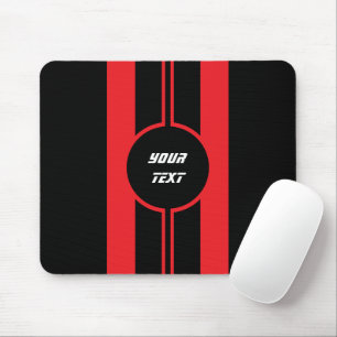 Tapis De Souris Racing Red Double Stripes Sports Personnalisé
