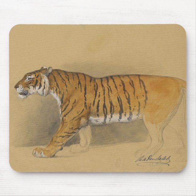Tapis De Souris Raden Saleh® Mouse Pad 'Walking Javanese Tiger' (Devant)