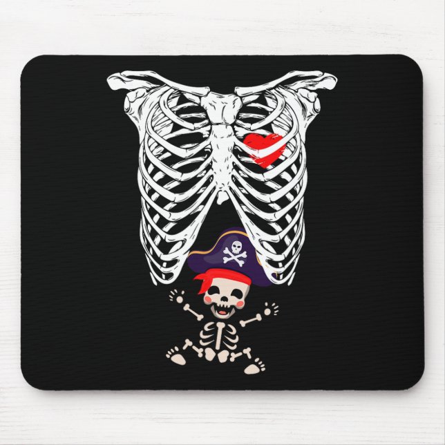 Tapis De Souris Radiographie Skeleton Grossesse drôle (Devant)