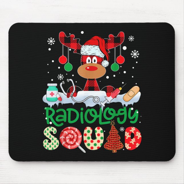 Tapis De Souris Radiology Squad Nurse Reindeer Buffalo Red Plaid C (Devant)
