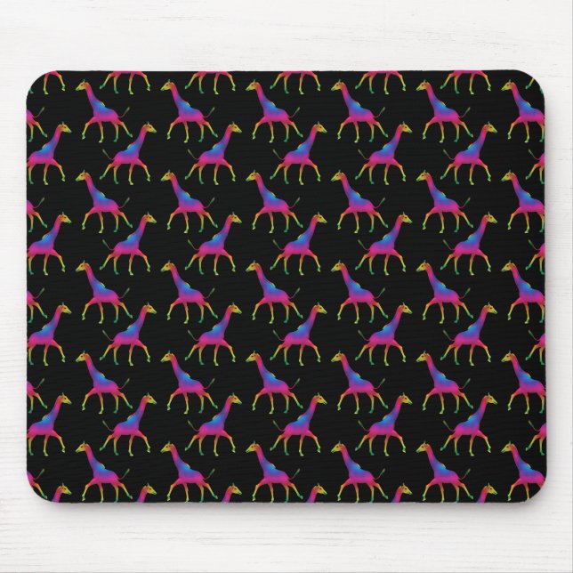 Tapis De Souris Rainbow Colored Giraffe (Devant)