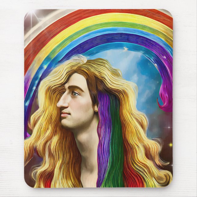 Tapis De Souris Rainbow Deity Homme Of All love Imaginaire Art (Devant)