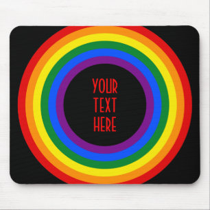 Tapis De Souris RAINBOW FLAG BUTTON + your sign or text