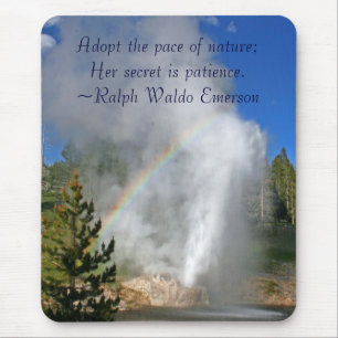 Tapis De Souris Rainbow Geyser Yellowstone avec Citation Emerson c