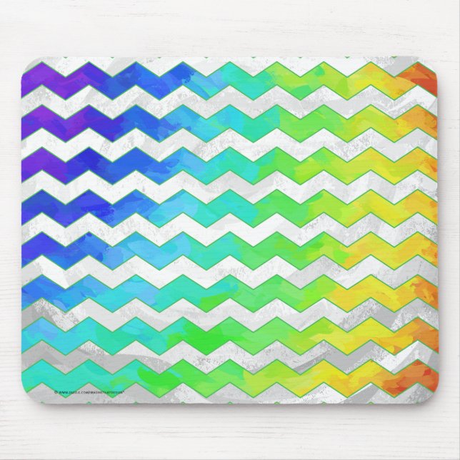 Tapis De Souris Rainbow Icy Chevron Motif (Devant)