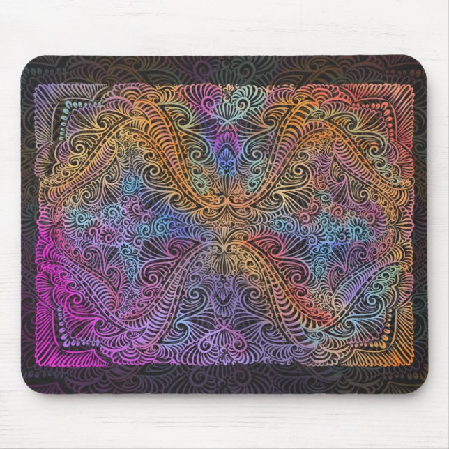 Tapis De Souris Rainbow Kaleidoscope Mandala (Devant)