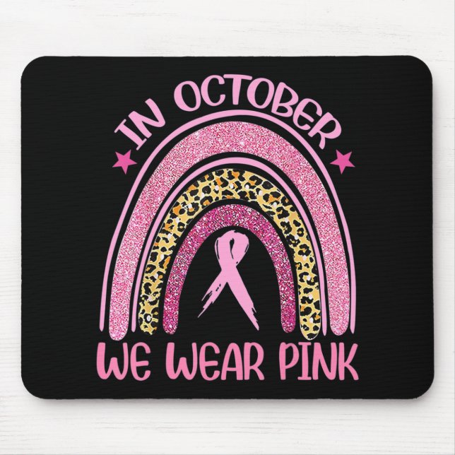 Tapis De Souris Rainbow Leopard Sensibilisation au cancer du sein  (Devant)