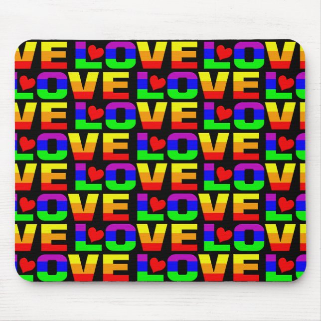Tapis De Souris Rainbow Love mousepad (Devant)