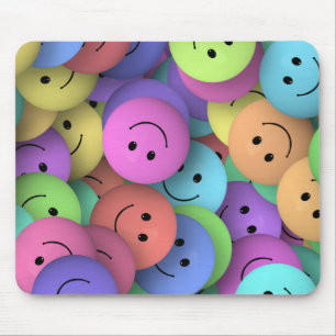 Tapis De Souris Rainbow of Colorful Happy Faces
