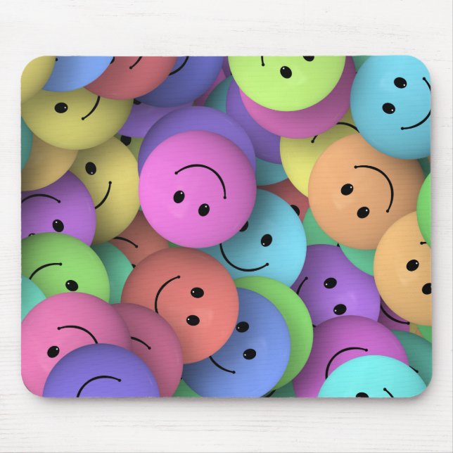 Tapis De Souris Rainbow of Colorful Happy Faces (Devant)