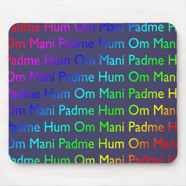 Tapis De Souris Rainbow Om Mani Padme Hum sur violet (Devant)