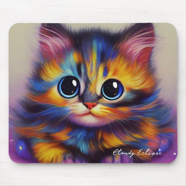 Tapis De Souris Rainbow Tortie Kitten (Devant)