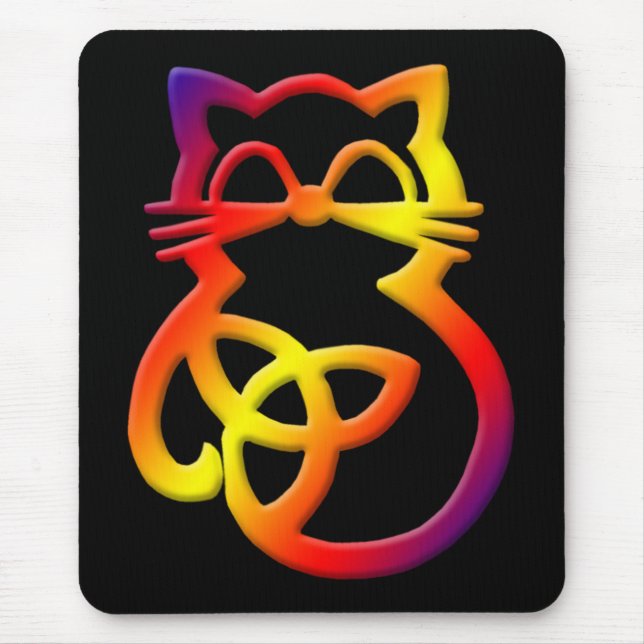 Tapis De Souris Rainbow Trinity Knot Celtic Cat Mousepad (Devant)