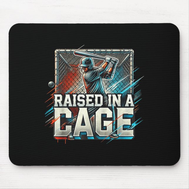 Tapis De Souris Raised In A Cage Baseball Training, Batting Cage D (Devant)
