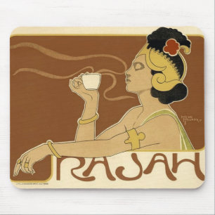Tapis De Souris Rajah Vintage publicité café