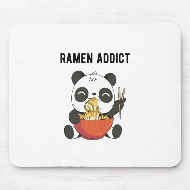 Tapis De Souris Ramen Addict Panda Bear | Idée cadeau de cuisinier (Devant)