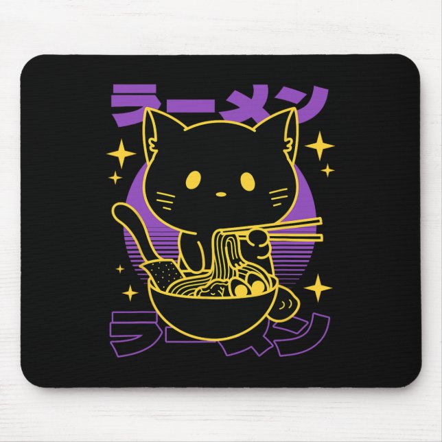 Tapis De Souris Ramen Chat Japonais (Devant)