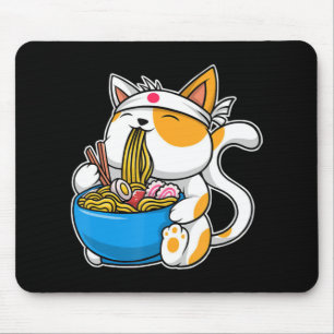 Tapis De Souris Ramen Cute Chat Kawaii Anime Nourriture Japonaise